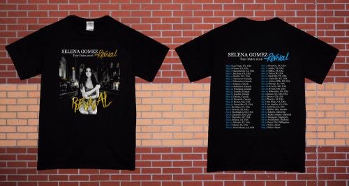 Selena Gomez Revival Tour date 2016 Black T-Shirts Size S - 5XL