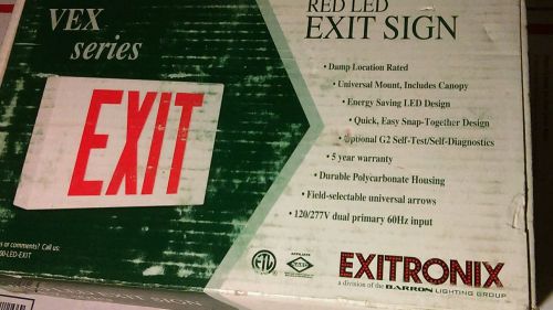 Exitronics LED Exit Sign Vex Series 120/277 Bat/Backup