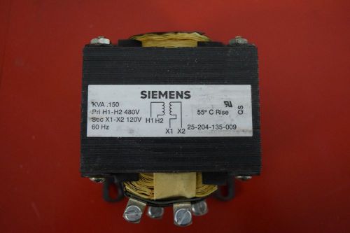 Siemens .150 kva industrial control transformer 480 hv 120 lv 25-204-135-009 for sale