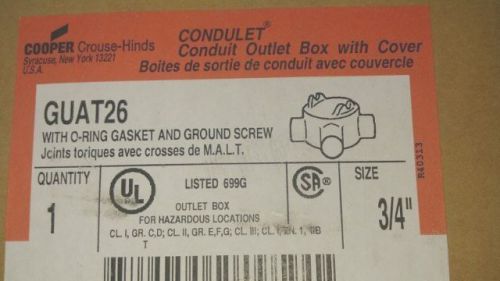 Cooper Crouse-Hinds Conduit Outlet Box with Cover GUAT26 - NEW IN BOX