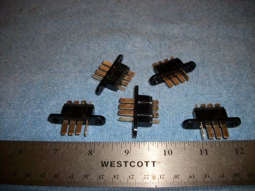 LOT OF 4 PIN (JONES TYPE) CHASSIE MOUNT MALE CONNECTORS-GOLD NITROPLATE! A