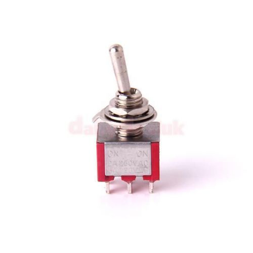 KNX-218 Mini Toggle Switch DPDT ON-ON Two Position Red 2A 250V /5A 120V
