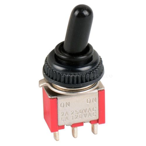 1pcs red 3-pin mts-102 spdt miniature toggle switches on/on&amp;waterproof cap hysg for sale