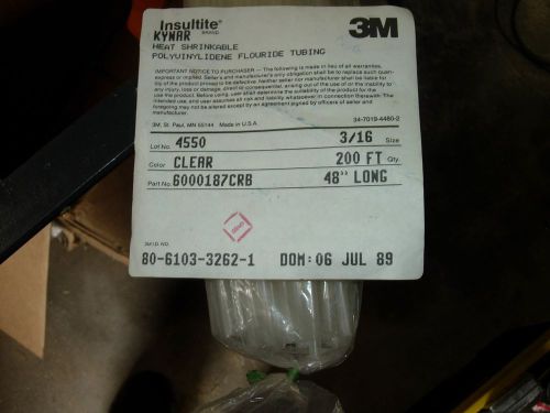Electrical Shrink Tubing, 3M Insulite Kynar, 3/16&#034;, 20ft lengths