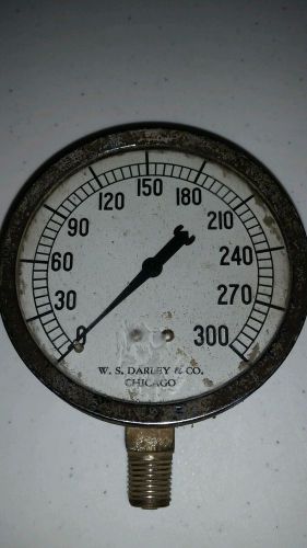 Antique W.S. Darley &amp; Co. Chicago 3 1/2&#034; Pressure Gauge Vintage Patina Rare