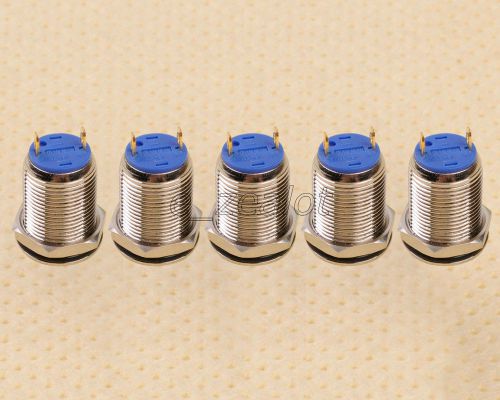 5pcs 12mm Start Horn Button Momentary Stainless Steel Metal Push Button Switch