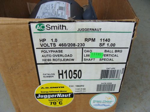 AO Smith Juggernaut H1050  1HP Motor 3PH 1140RPM Inverter Duty 460/208-230V NEW