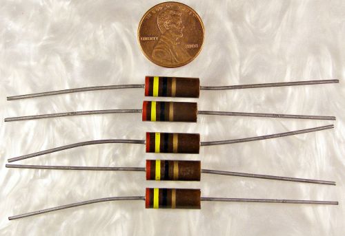 5 Allen-Bradley 24 ohm 1W Carbon Comp Resistors NOS 5%