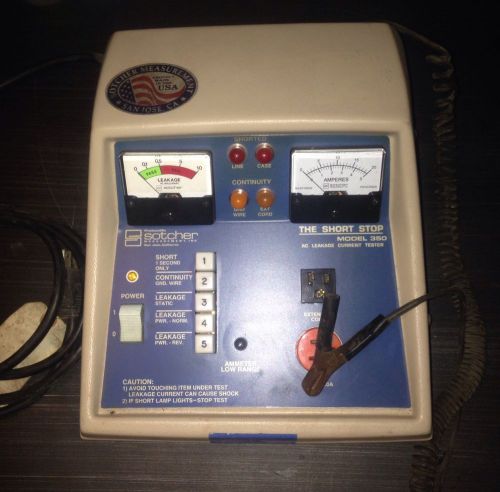 SOTCHER MODEL 350 SHORT STOP LEAKAGE CURRENT TESTER GREAT CONDITION WITH COVER