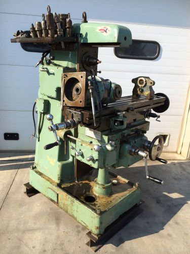 Arex small horizontal vertical milling machine 40 taper pwr feed 10&#034;x40&#034; tooling for sale