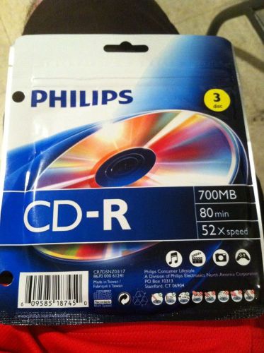 Philips CD-R Blank 3 Disc Set 100% NEW
