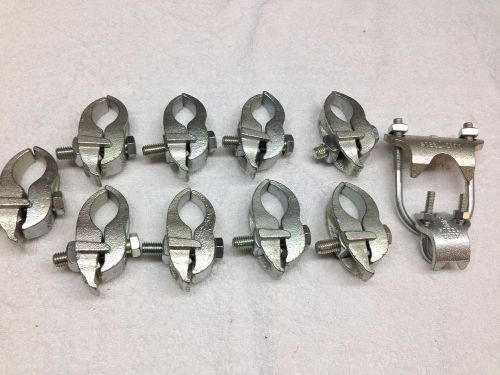 (9) steel city parallel conduit clamps and 2 pipe clamps 2&#034; and 1/2&#034; for sale