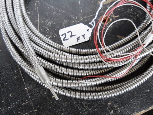 Type &#034;j&#034; j t/c armored flex thermocouple  22 ft. long for sale