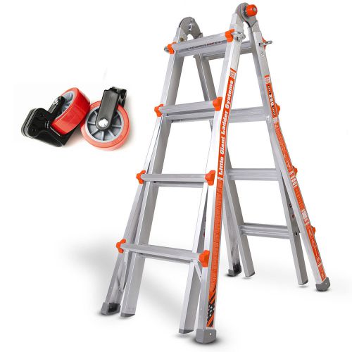 Little giant 14013 type 1 17&#039; alta-one ladder with tip n&#039; glide wheel kit for sale