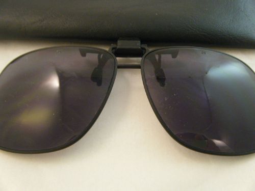 4 Count Lot- Black Tint Shaded CLIP-ON GLASSES FOR SAFETY SHOOTING w/ Cases