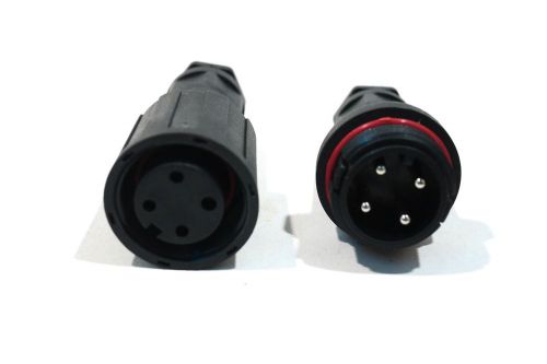 IP67 IP68 Waterproof Screw 4 Pin 15A Plug Socket Connector [9000-4P]