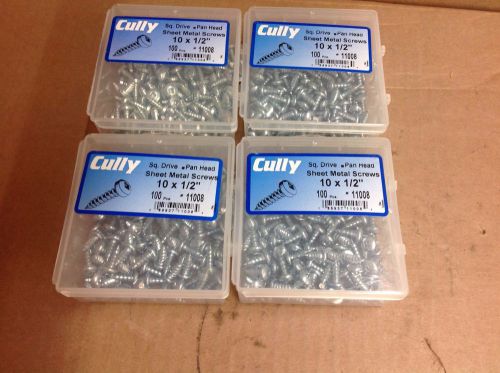 Cully lot of 4  CUL-11008 Sheet metal screws, 1/2in., Pan Head, Square and Steel