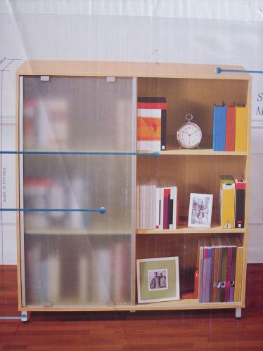 Windon 3-Shelf Bookcase, 50 7/8&#034;H x 47 1/4&#034;W x 18 9/10&#034;D,Oak:Tempered Glass Door