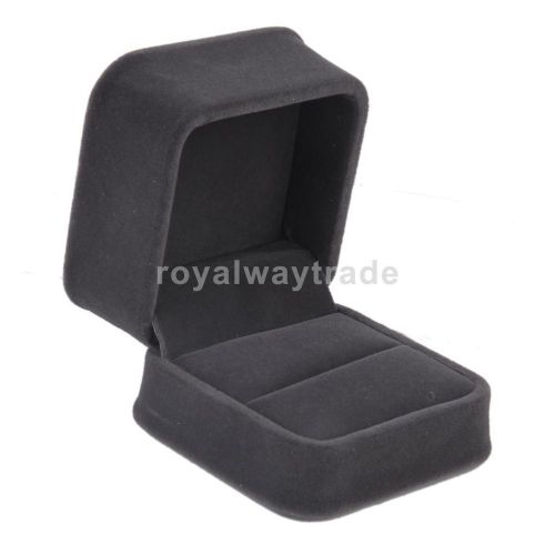 Phenovo Velvet Jewelry Ring Storage Box Case for Wedding Display Grey New