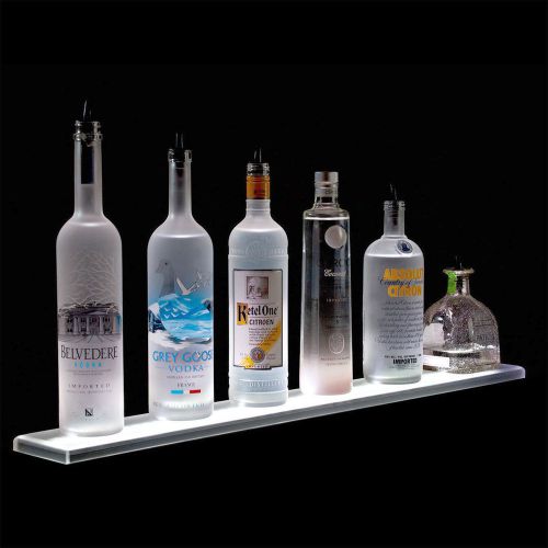 48&#034; Liquor Shelf Display with Built-In LED Lighting - 4 1/2&#034; Deep with Remote.