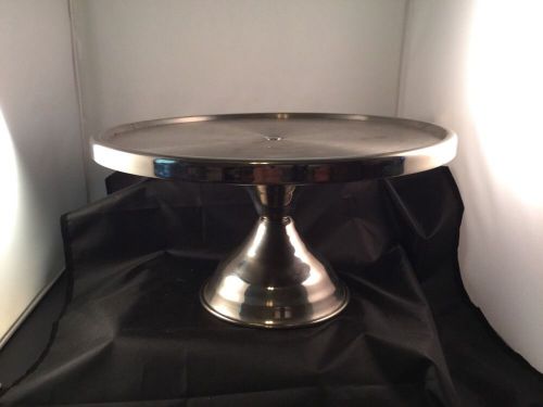 Pedestal Stand - Pizza, Cake - Stainless Steel ( Heavy ) 13 In. Wide, 6 3/4 High