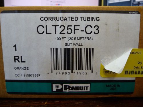 Panduit CLT25F-C3  Slit corrugated tubing  .25in ID ORANGE   Approx 25ft