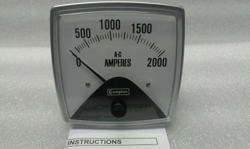 016-02AA-LSTM-C7-S2 Crompton Amperes Panel Meter 0-2000 Amps AC (input 0-5 A)