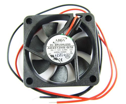 5pcs ADDA DC Cooling Fan 45mm x 45mm x 105mm 4510 12V 0.09A 2 Wire AD4512HS-G70