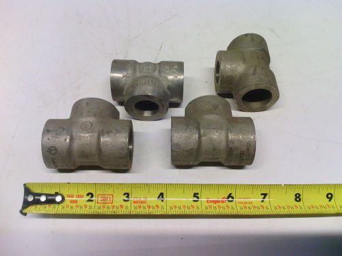 3/4&#034; x 1/2&#034; 3000# 304l stainless steel socket weld tee, lot of 4 for sale