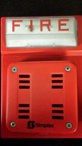 Simplex 2901-9838 / 4903-9101 fire alarm horn/strobe plate with back box for sale