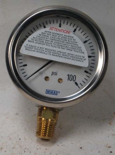 WIKA 100 POUND PSI PRESSURE GAUGE - 1/4&#034; MALE THREAD - 2 1/2&#034;