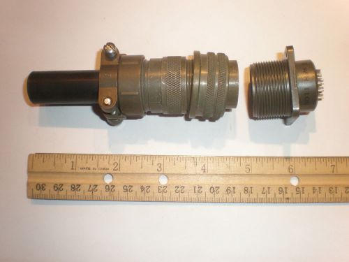 USED - MS3106A 20-11S (SR) with bushing and MS3102E 20-11P - 13 Pin Mating Pair
