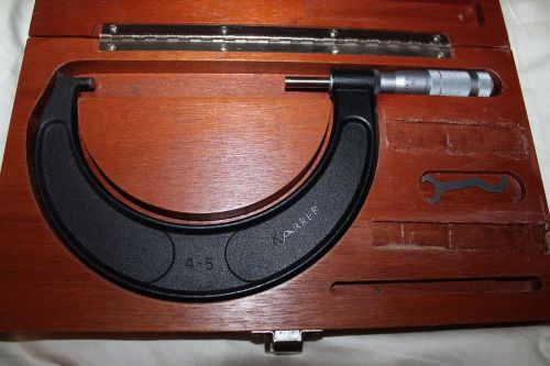 Brown &amp; sharpe 4-5&#034; micrometer w/wood case for sale