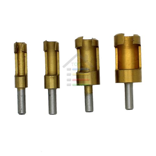 4pc Titanium Plug Cutter Set 6-16mm 4 piece Hole Wood Drills Power Tools