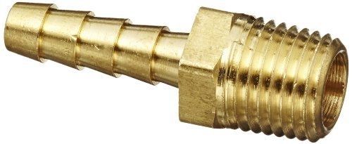 Anderson Metals 57001 Brass Hose Fitting, Adapter, 1/4&#034; Barb x 1/4&#034; NPT Male
