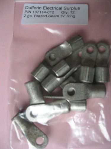 Quick cable 2 ga. non insulated brazed seam lugs with 1/4&#034; eye for sale