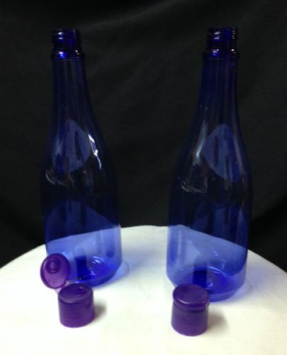 Cobalt Blue Plastic Bottles 16 OZ with Closing Squirt Caps, bundle of 50
