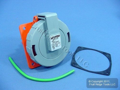 Leviton pin &amp; sleeve 30a 125/250vac watertight receptacle outlet 430r12w for sale
