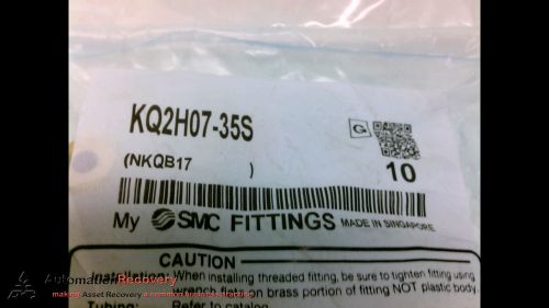 SMC KQ2H07-35S - PACK OF 10 - QUICK CONNECT MALE FITTING, 1/4 INCH, NEW
