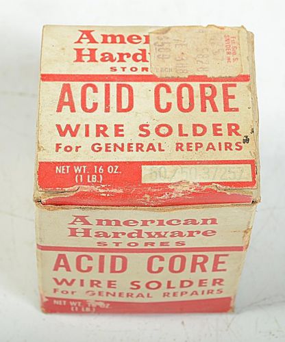 13.7 oz acid core solder, 50/50 tin/lead american hardware 3.17mm diameter for sale