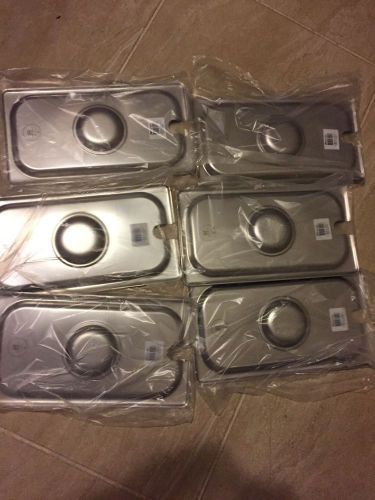 6 Pcs 1/3 Slotted Lids For Stainless Steel Steam Table Pan, Size: 12 3/4&#034;x7&#034;