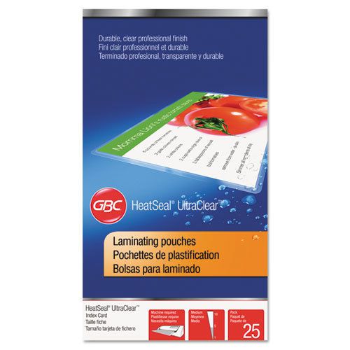 Laminating Pouches, 5 mil, 5 1/2 x 3 1/2, Index Card Size, 25/Pack
