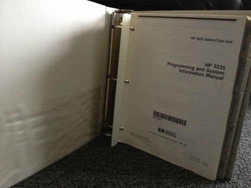 Hewlett packard hp 3235 switch/test unit programming &amp; sys info manual for sale