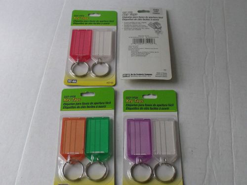 LOT OF 4 PACKAGES OF ID LABEL EASY OPEN KEY TAGS