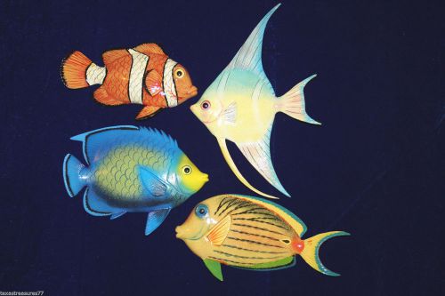 (4) 6&#034;, SEAFOOD RESTAURANT TROPICAL DECOR, TROPICAL FISH, F197,152,141,170SEAF