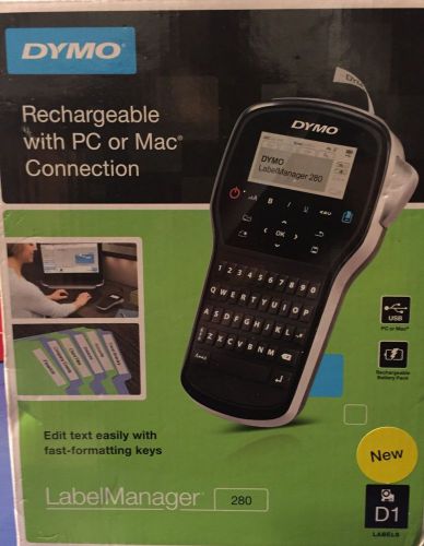 NEW! Dymo LabelManager 280 Rechargeable Handheld Label Maker Printer Writer