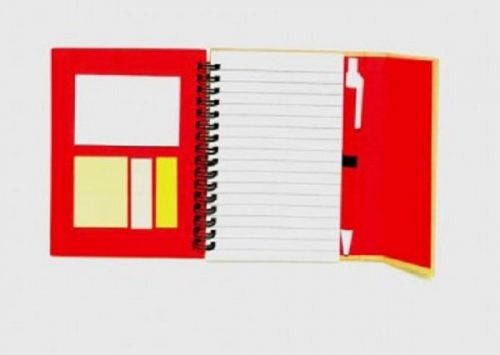 (50) Red Crafty Spiral Notepad and Pen Set