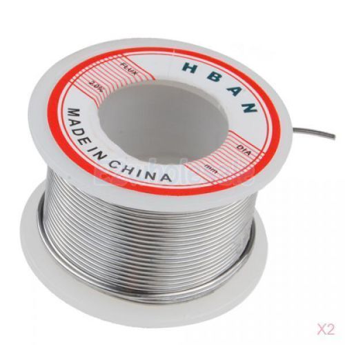 2 spool of silver tone rosin core flux solder soldering wire -dia. 1mm - 35 feet for sale