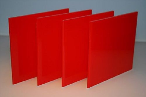 RED ACRYLIC PLEXIGLASS PLASTIC  SHEET 1/8&#034; X 12&#034; X 24&#034; #2283