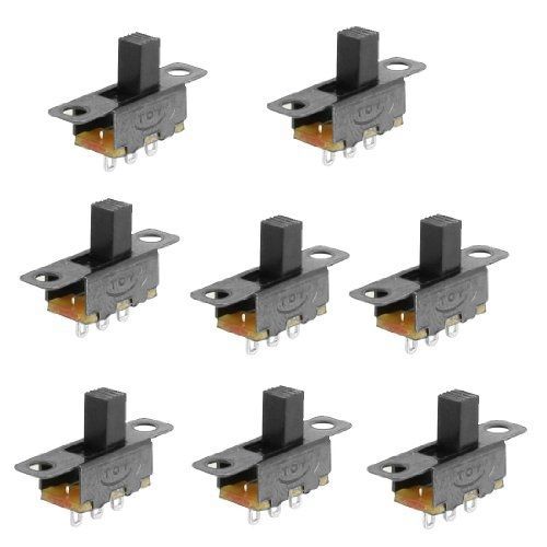 8 pcs 2 position spdt 1p2t panel mount vertical slide switch 3 solder lug pin for sale